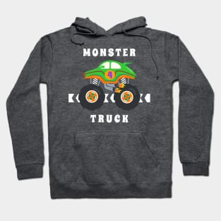 Vector illustration of monster truck with cartoon style. Hoodie